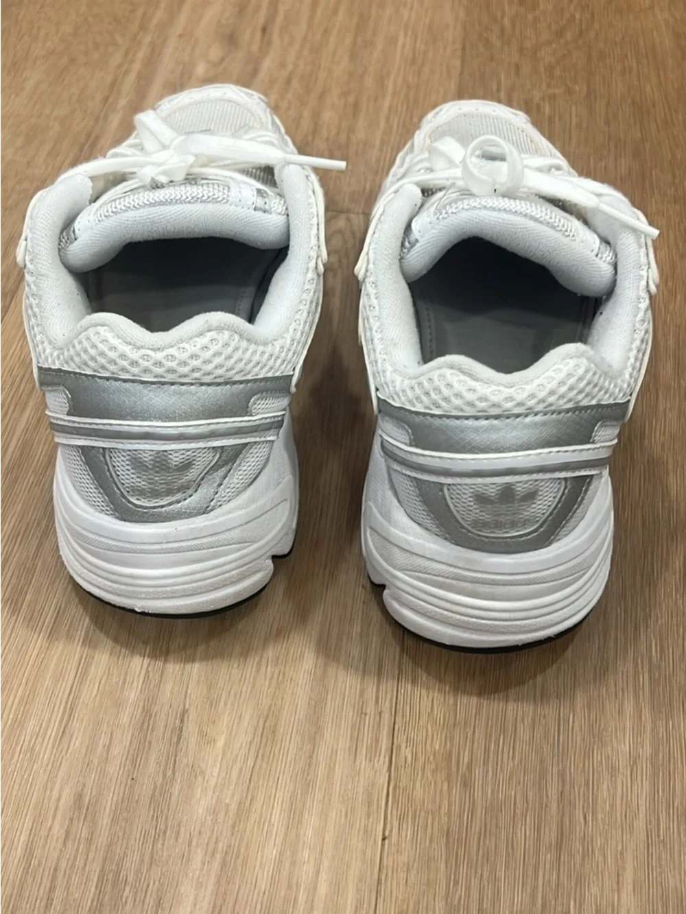 adidas womens White Mesh & Synthetic Lace-Up Sneakers